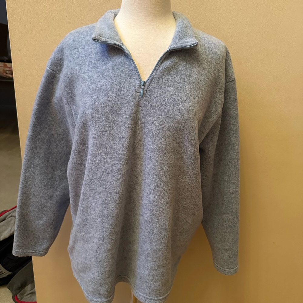 Men's Classic Blue Quarter-Zip Fleece Pullover